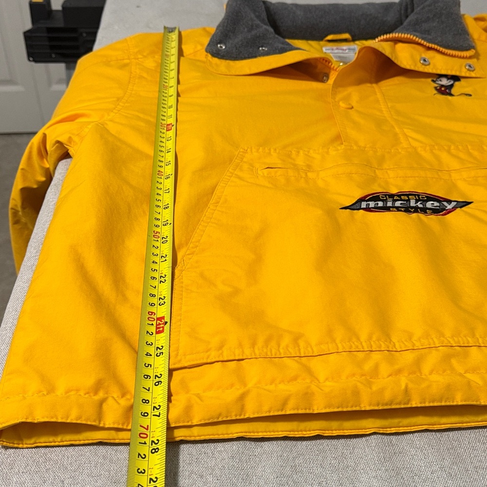 Disney Mickey Mouse Adult Hooded Jacket Yellow Pullover SZL. Vintage. - Picture 7 of 16